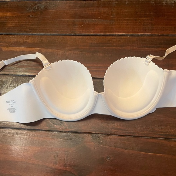 Nautica Scalloped Edge White Bra 36B - Picture 2 of 4